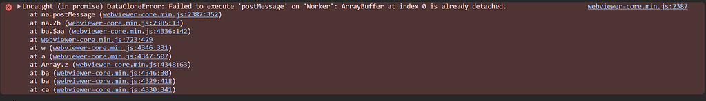 Getting DataCloneError: Failed to execute 'postMessage' on 'Worker ...